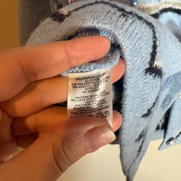 LOFT Sequin Fair Isle Sweater Jacket Blue - Picture 5 of 6